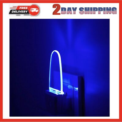 4 Pack Night Light Lamp with Dusk to Dawn Sensor, Plug in, Blue Led Night