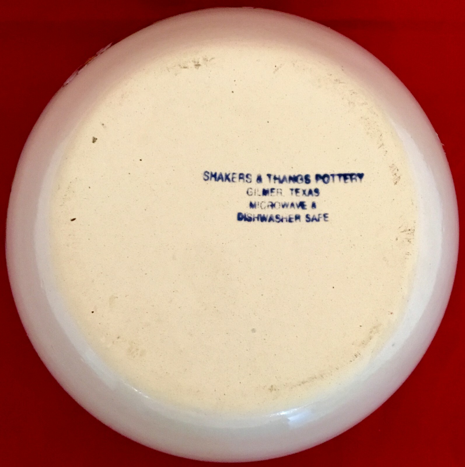 Shakers & Thangs Pottery Apples Stoneware Large Bowl or Planter Gilmer Texas EUC