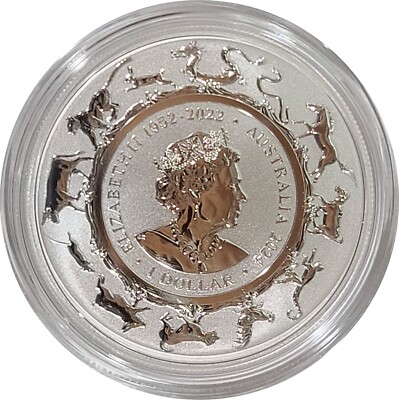 2024 Year of the Dragon Royal Australian Mint 1oz .999 Silver Gem BU in Capsule