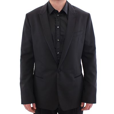 

DOLCE - GABBANA Куртка Блейзер черного цвета из шелковой смеси шерсти IT54 / US44 /  Рекомендуемая розничная цена 1800 долларов США, Черный
