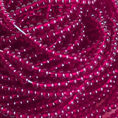 Translucent Very Berry Red 6/0 Czech Glass Seed Beads, 4mm Preciosa 3/20''