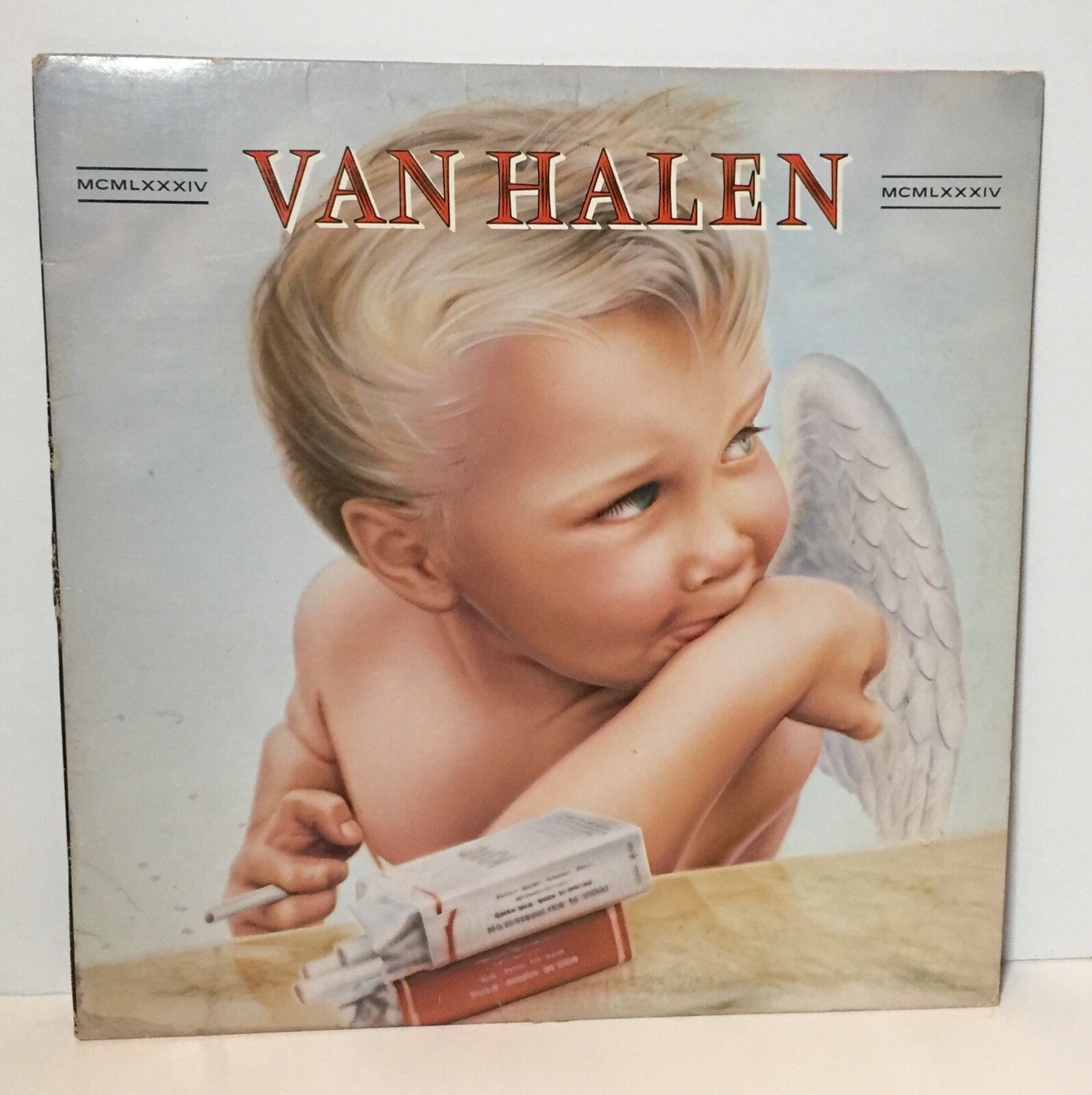 Van Halen 1984 レコード オリジナルステッカー付き Van Halen 1984 LP Vinyl Misprint Upside Down Back Cover 1