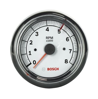 Actron Bosch SP0F000020 Sport II 3-3/8'' Tachometer (White Dial Face, Chrome B...