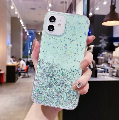 For HUAWEI P10 P20 P30 P40 P50 New Glitter Stars Soft Epoxy Clear Case TPU Cover
