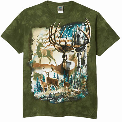 American Herd Tie-Dye Adult T-Shirt - American Flag Patriotic, 4th of July USA 