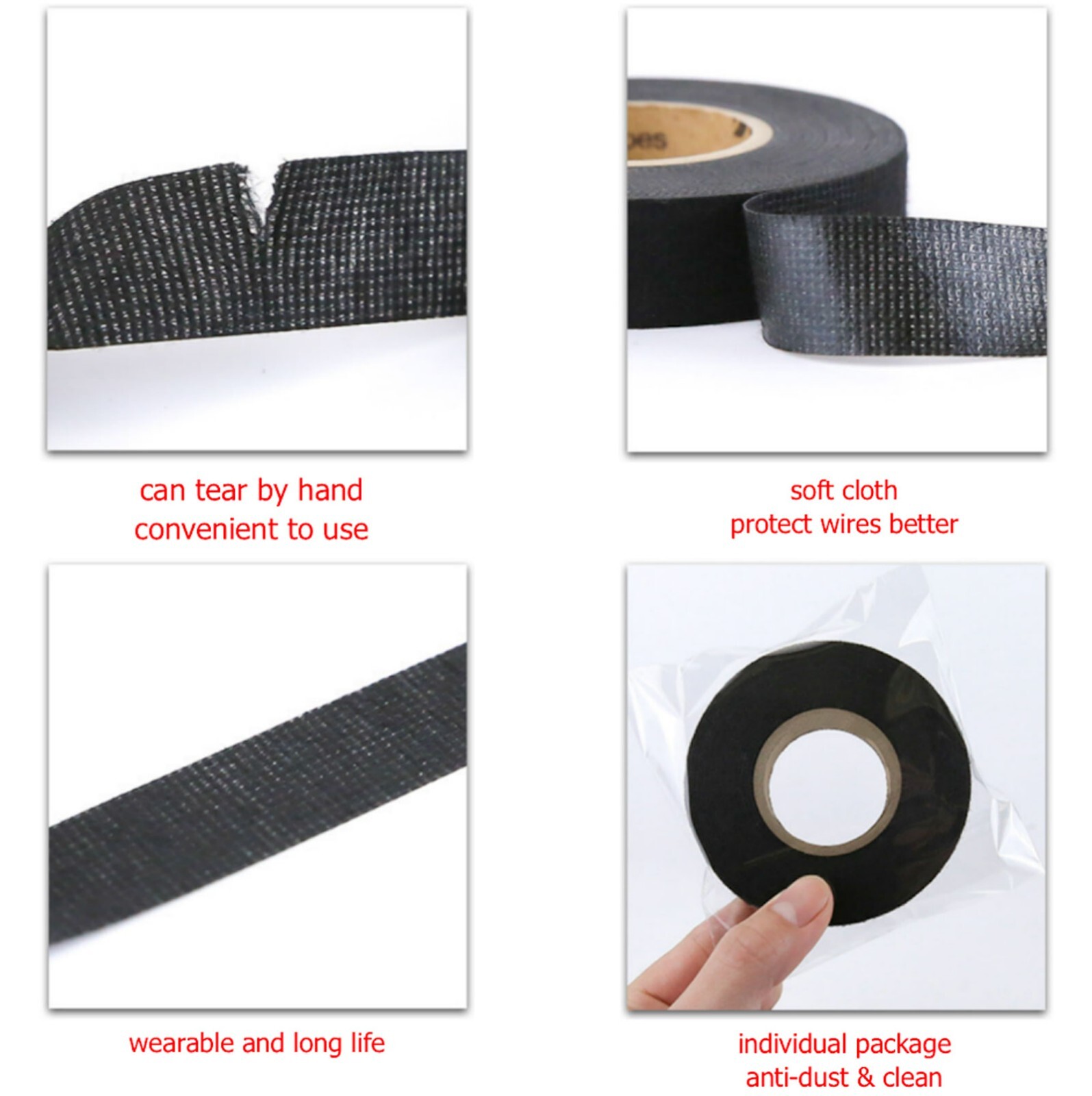 8 Rolls Cloth Tape Wire Electrical Wiring Harness Car Auto SUV truck 19mm*15m