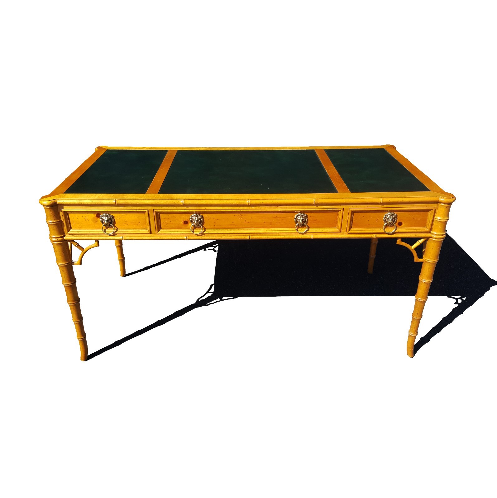 Baker furniture Chippendale faux bamboo desk.