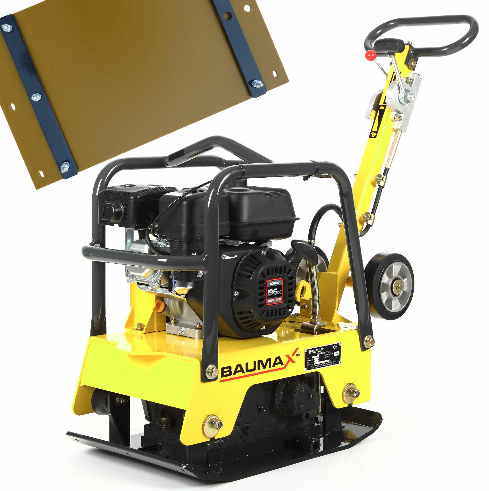 BAUMAX Rüttelplatte RVP27/40 138 kg 27 kN reversierbar inkl. deutsche PU-Matte