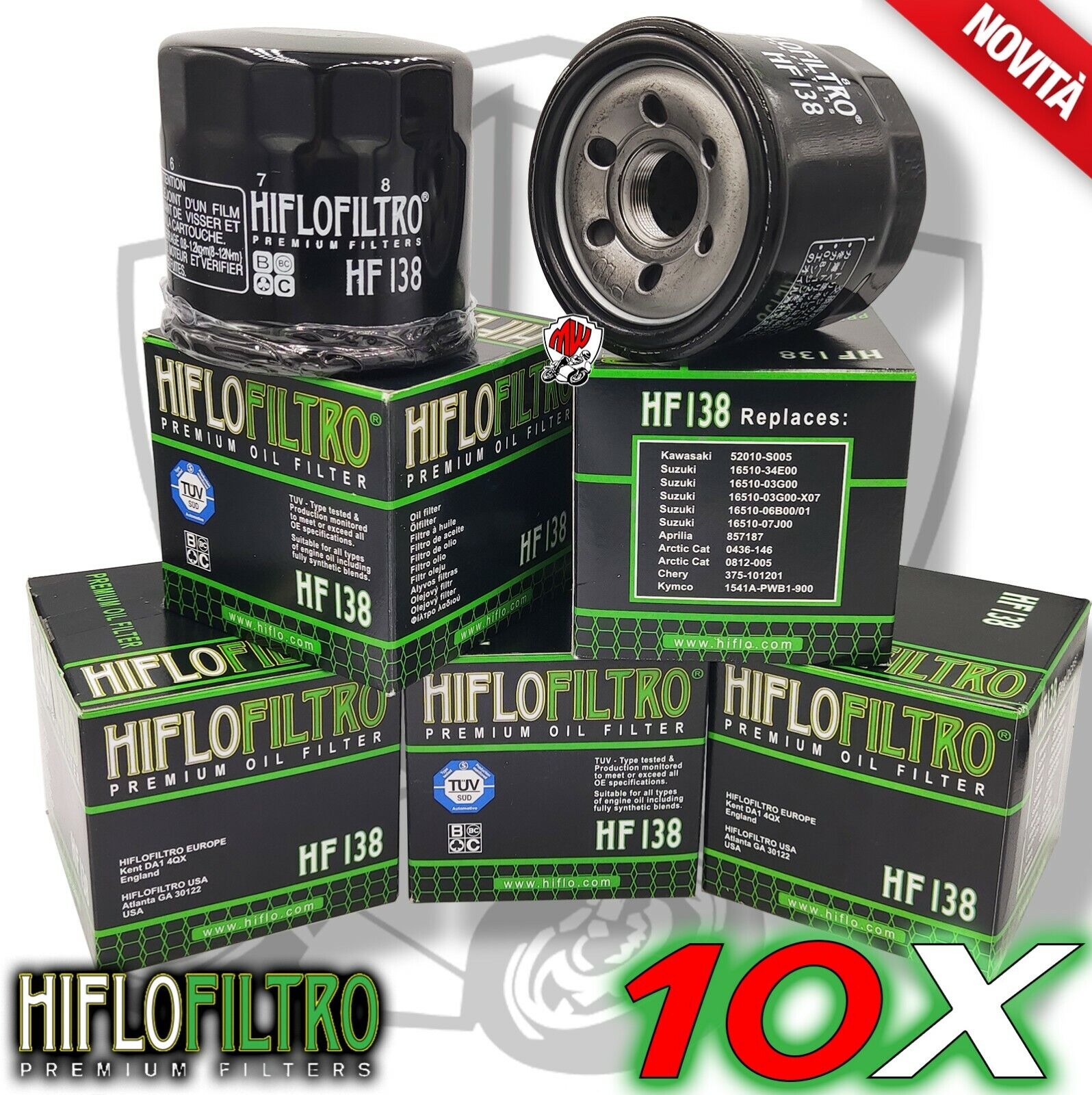 KIT 10 HIFLO HF138 OIL FILTER Suzuki GSF 1200 Bandit 1996 1997 1998 1999 KIT 10 HIFLO HF138 OIL FILTER Suzuki GSF 1200 Bandit 1996 1997 1998 1999
