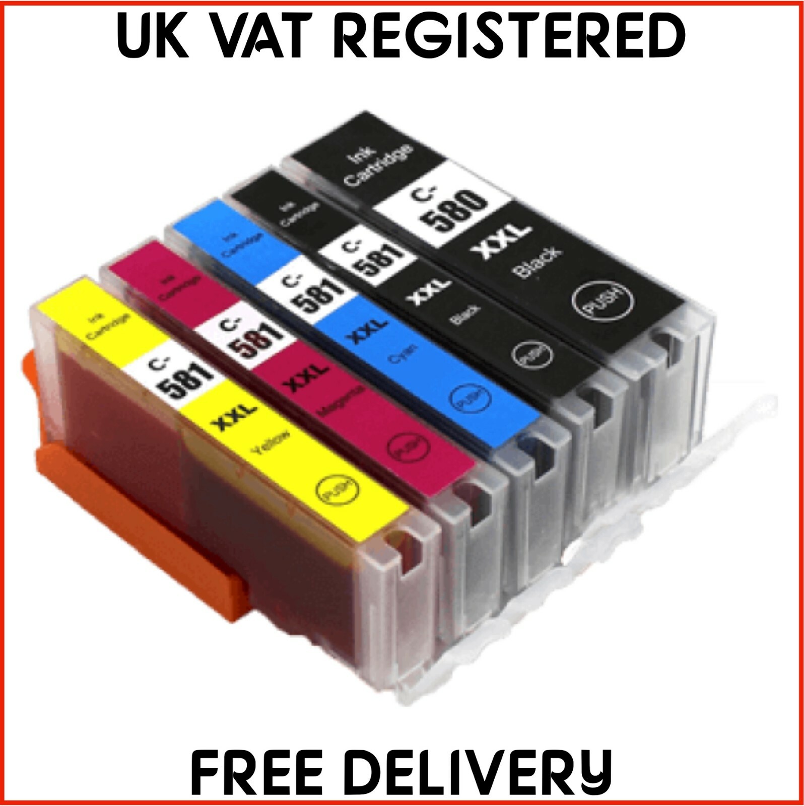 Compatible Ink Cartridges For Canon Pixma PGI580XXL & CLI581XXL (LOT)