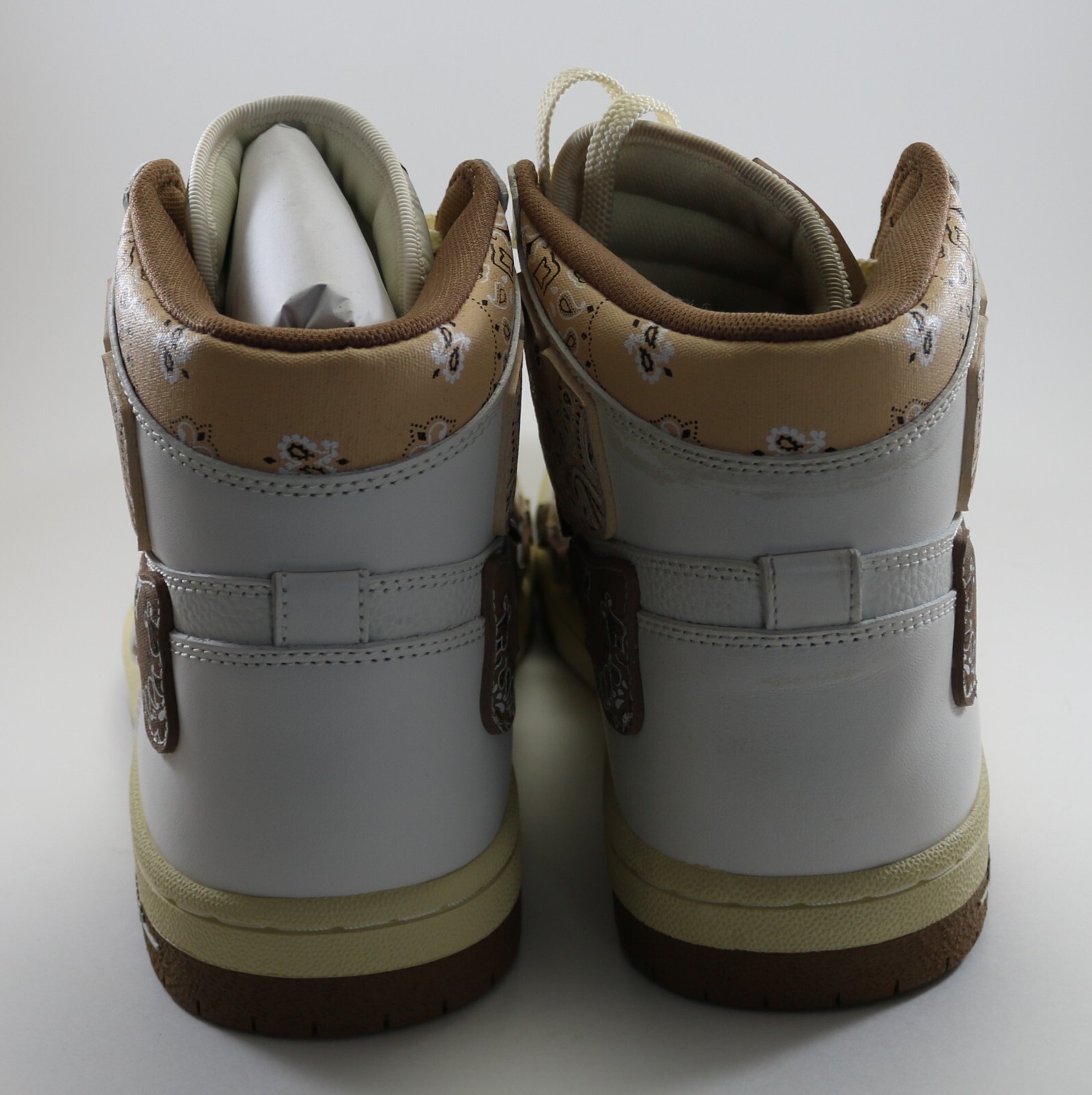 Pre-owned Amiri Skel Top Bandana Print Hi Sneakers 43 45 10 12 Brand In Brown