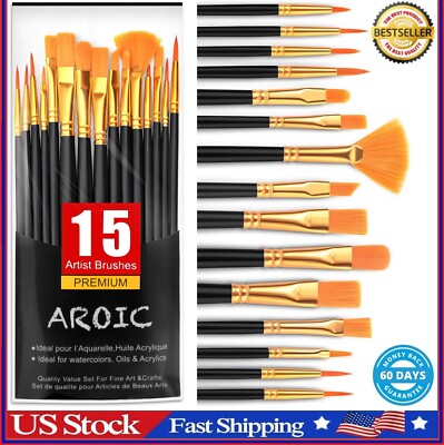 Best Model Miniature Paint Brushes Small Detail Art Paint Brush with Set 15 Pcs