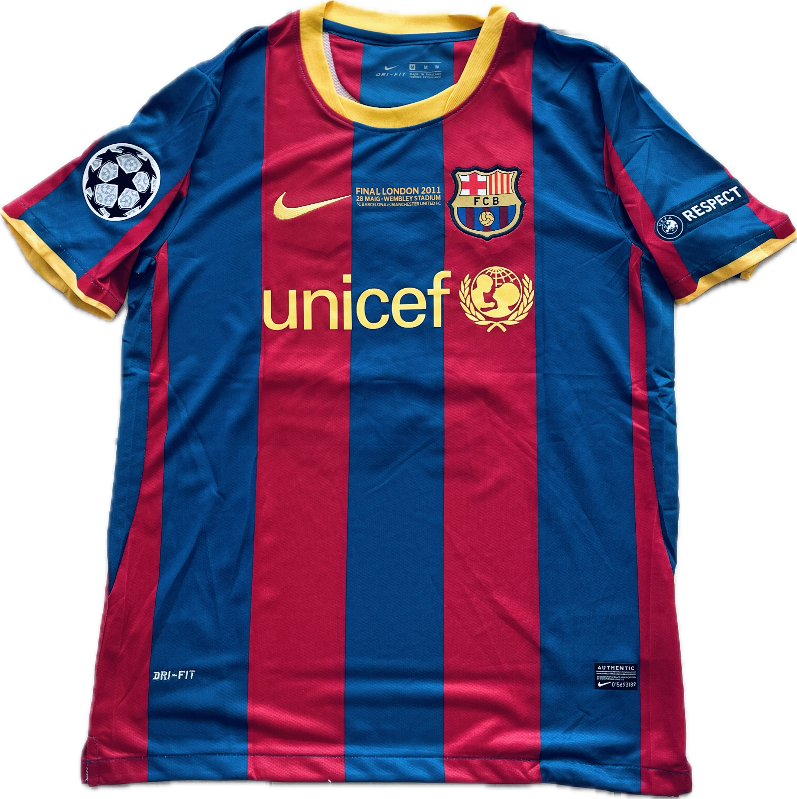 Messi 10 FC Barcelona 2011 Final London Champions League Football Soccer Jersey