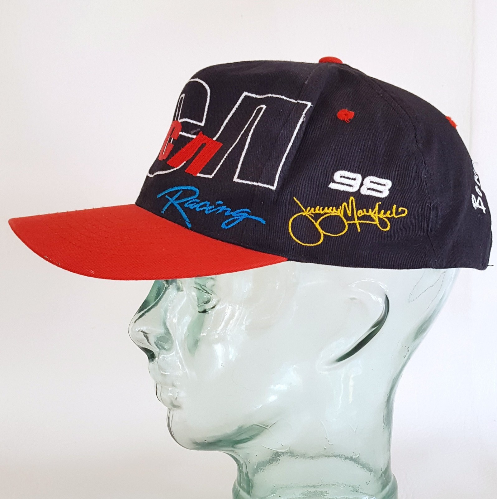 RCA Racing Dog Jeremy Mayfield 98 Adjustable Snap Back Hat Baseball Cap Vintage