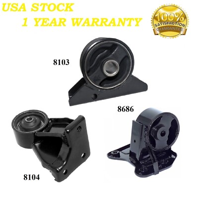 3PCS MOTOR & TRANS MOUNT FIT 90-94 Mitsubishi Eclipse 2.0L 2WD NAT.ASP & 1.8L-MT