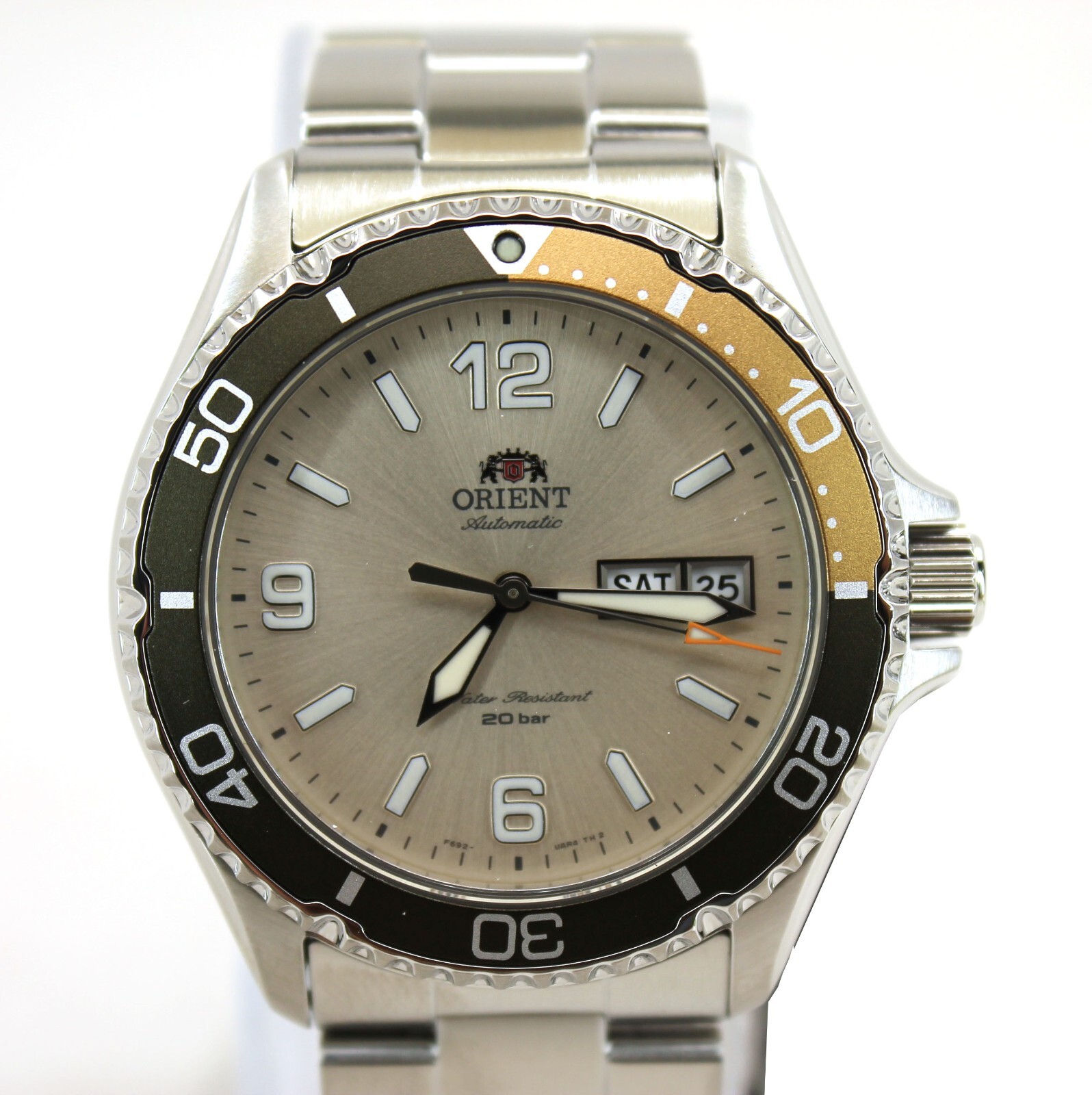 Pre-owned Orient Men's Mako Iii Kamasu R Automatic Silver Dial Watch - Ra-aa0821s39b