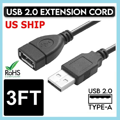High-Speed USB to USB Extension Cable USB 2.0 Adapter Extender Cord Male/Female