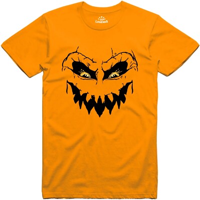 Halloween Mens Funny T Shirt Pumpkin Costume Regular Fit 100% Cotton Tee