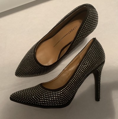 black studded pointed heels