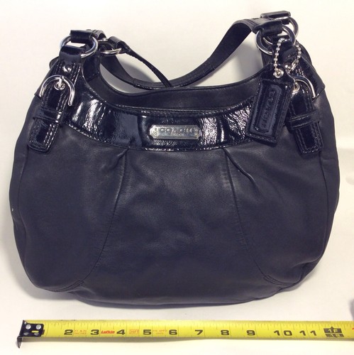 COACH HANDBAG SHOULDER PURSE BLACK LEATHER HOBO