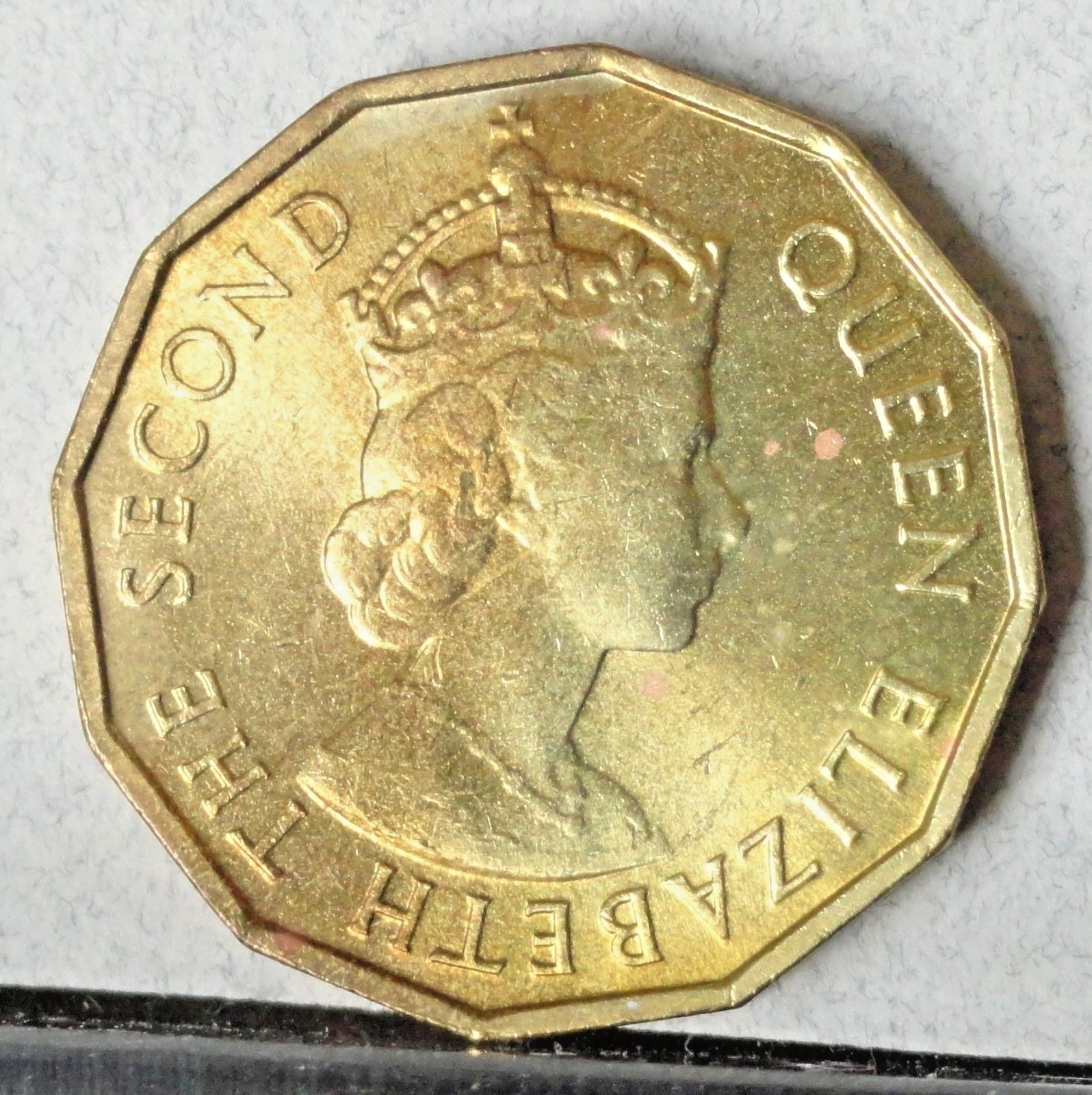 SEYCHELLES 1953 10 CENTS, BRILLIANT UNCIRCULATED