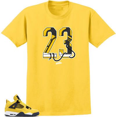 Shirt to Match Air Jordan Retro 4 Tour Yellow Lighting Snelos 23