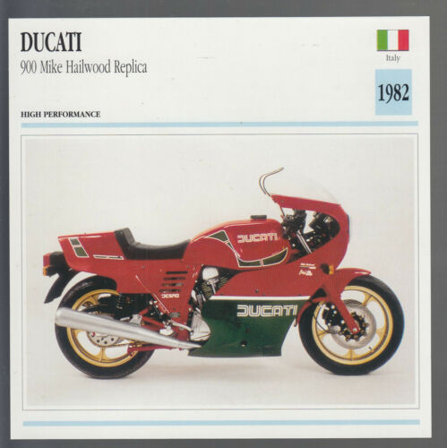 1982 Ducati 900 Mike Hailwood Racing 864cc Bike Motorcycle Photo Spec Info Card