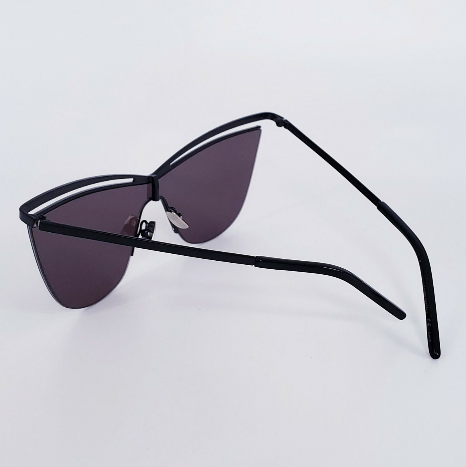 Pre-owned Saint Laurent Ysl Sl249 Core Metal Cat Eye Black Sunglasses 99mm