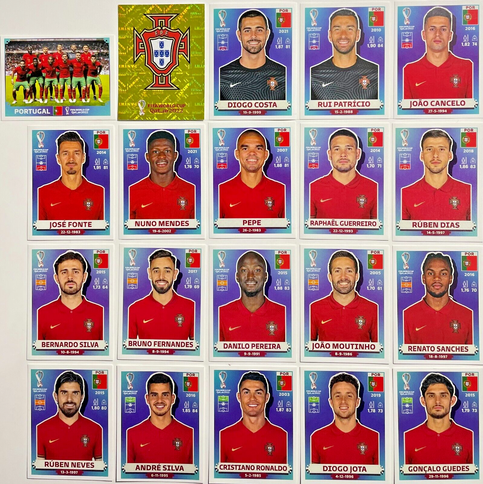 Panini FIFA World Cup Qatar 2022 | COMPLETE Portugal TEAM