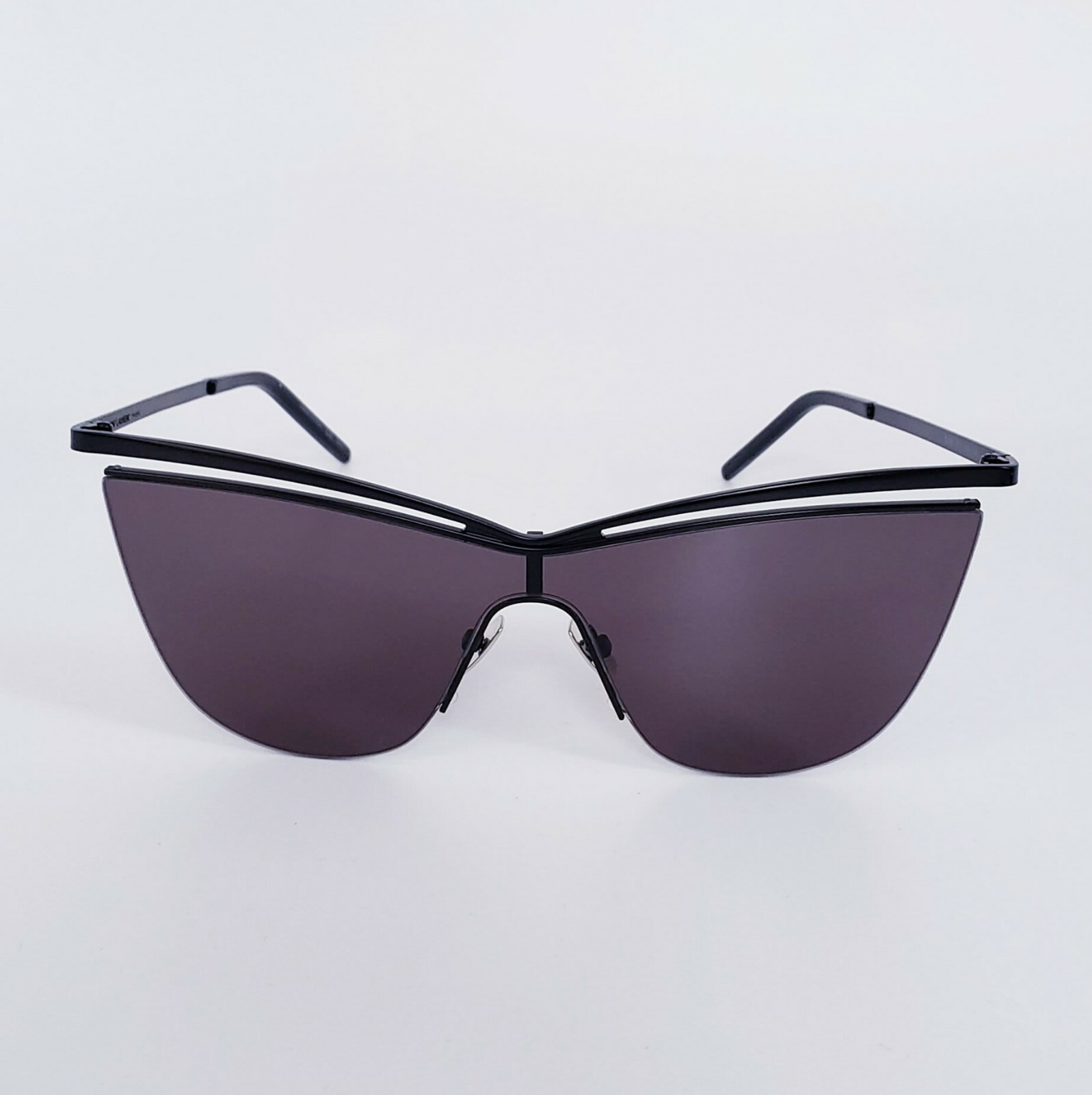 Pre-owned Saint Laurent Ysl Sl249 Core Metal Cat Eye Black Sunglasses 99mm