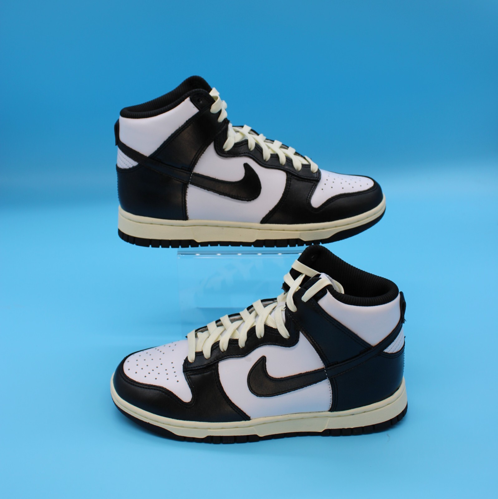 Size 7.5W-Nike Dunk High Vintage Black White High Top Sneakers