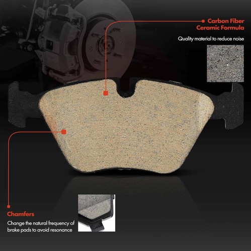 6Pcs Front Drilled Brake Rotor & Ceramic Brake Pad for BMW F10 528i 528i xDrive