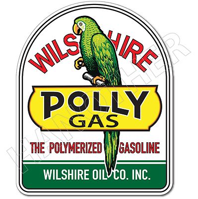 WILSHIRE OIL POLLY GASOLINE LUBSTER PROJECT DECAL GAS OIL CAN PUMP STICKER