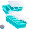 Souper Cubes 1 Cup Silicone Freezer Molds - Soup Cubes Perfect for Freezing Broth, Rice, Leftovers and More - Silicone Freezer Trays with Lids for Meal Prep - Aqua - 2-Pack