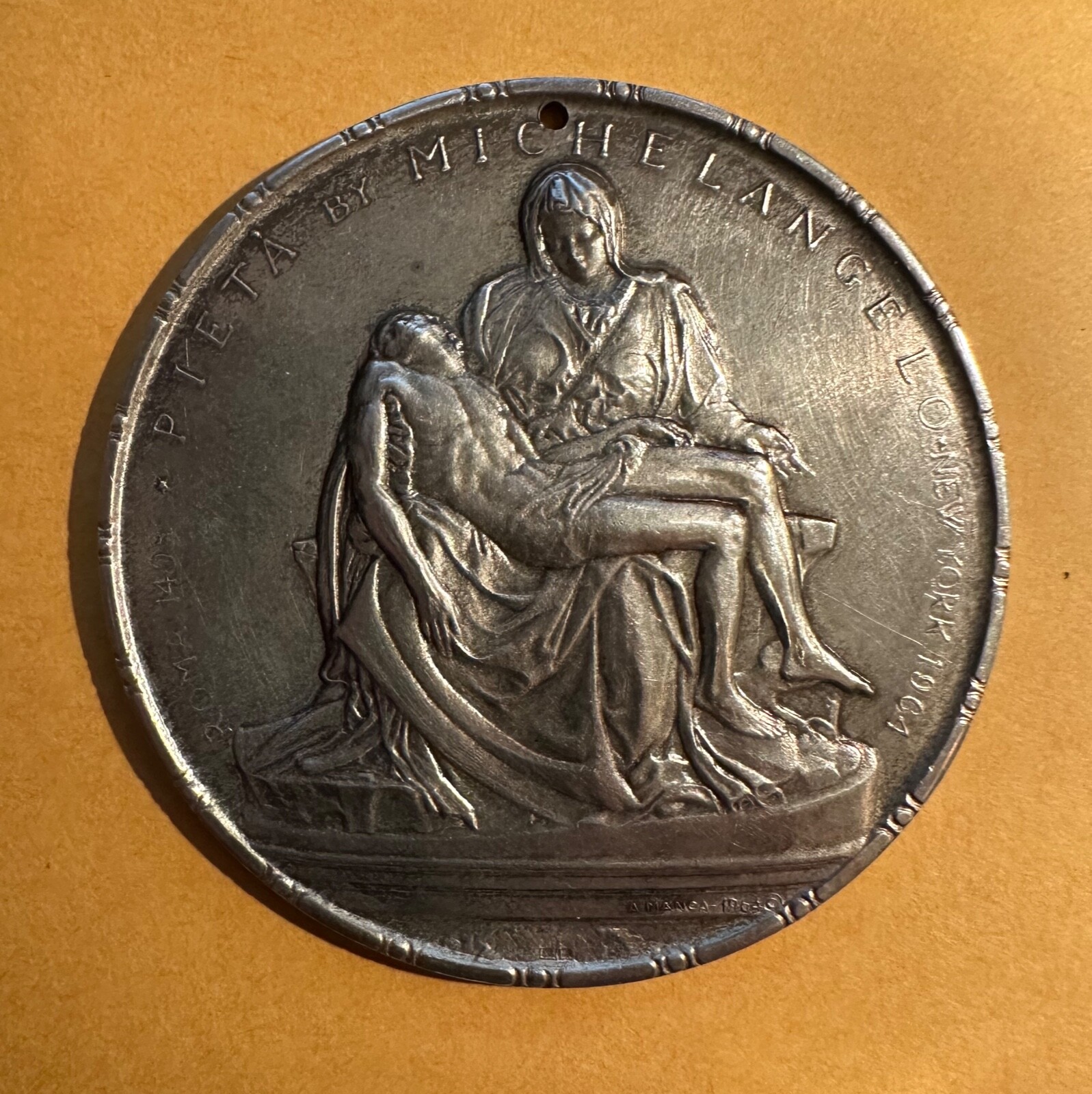 1964 PIETA Michelangelo New York World Fair 64mm Sterling