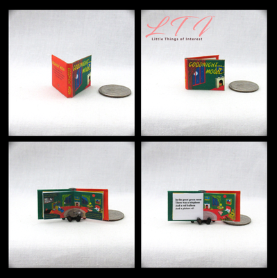 GOODNIGHT MOON 1:12 Scale Miniature Readable Color Illustrated Book