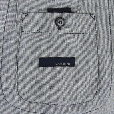 Pre-owned Lardini $1150  Denim Blue Cotton Solid Sportcoat - (32902bv1)