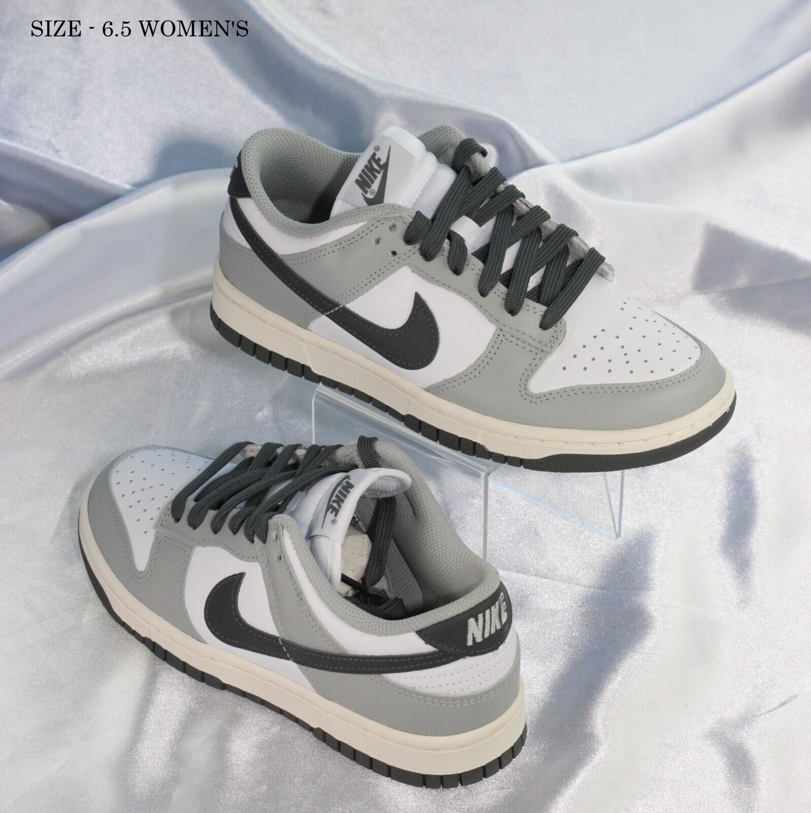 Size 6.5W - Nike Dunk Low Light Smoke Gray White Black Low Size 6.5W - Nike Dunk Low Light Smoke Gray White Black Low