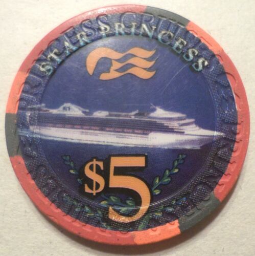 ms Star Princess . Inuagural Cruises . $5 Casino Chip 2002 Ltd Ed. Ship Gambling