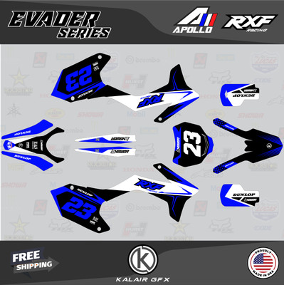 Graphics Kit for Apollo RXF Freeride 150 190 Evader Series - Blue