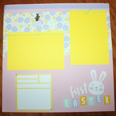 Easter scrapbook layout pages 1 and 2 page all 12 x12 Handmade baby first easter