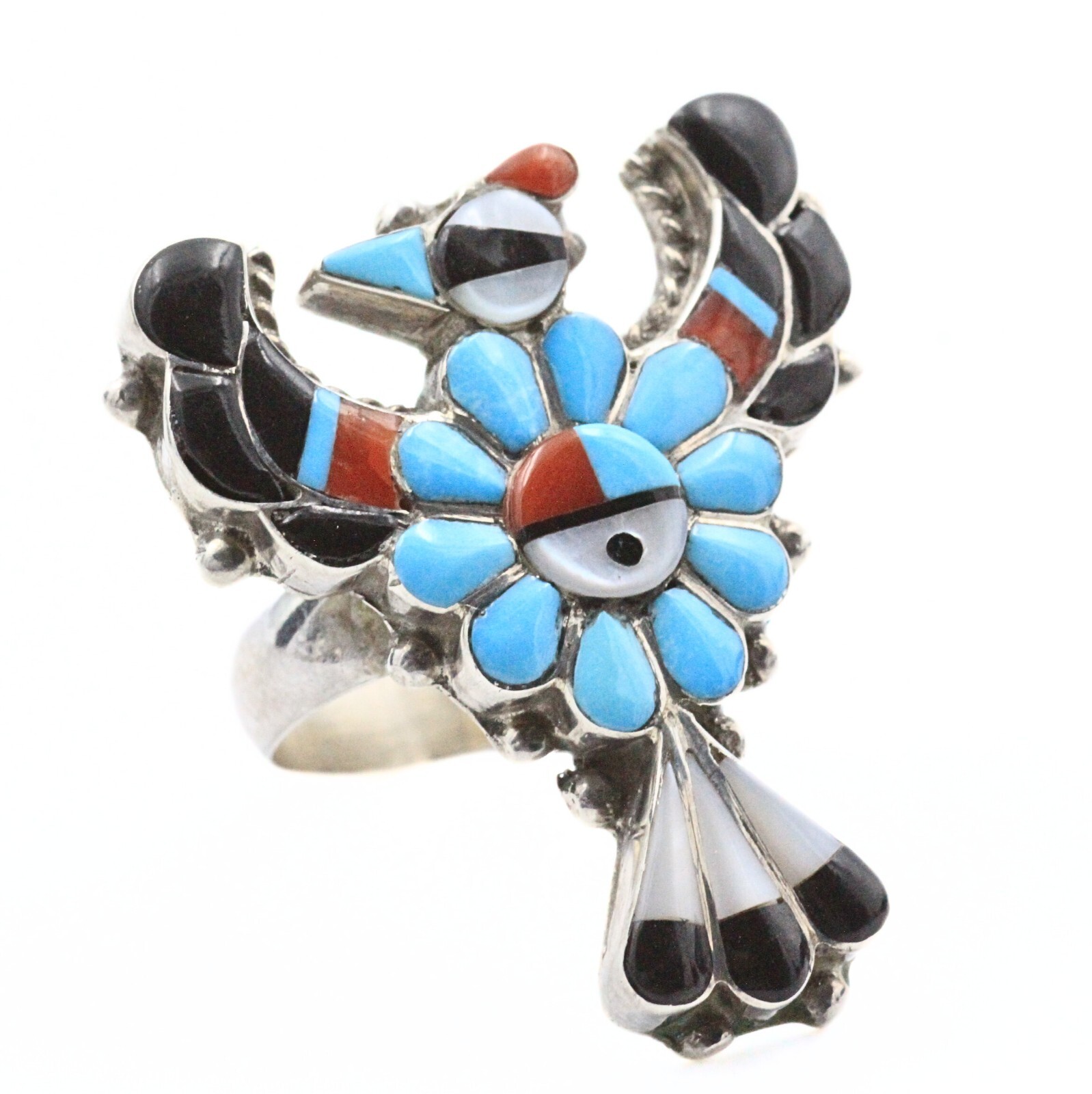 Amazing jewelry様 Signed Larry & Faye Lonjose Zuni Sterling Silver Thunderbird