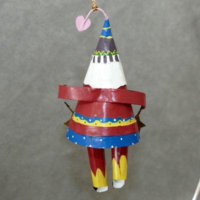 Christmas Ornament Metal SANTA Dangle Legs Stars Maybe Tin ? 4.5