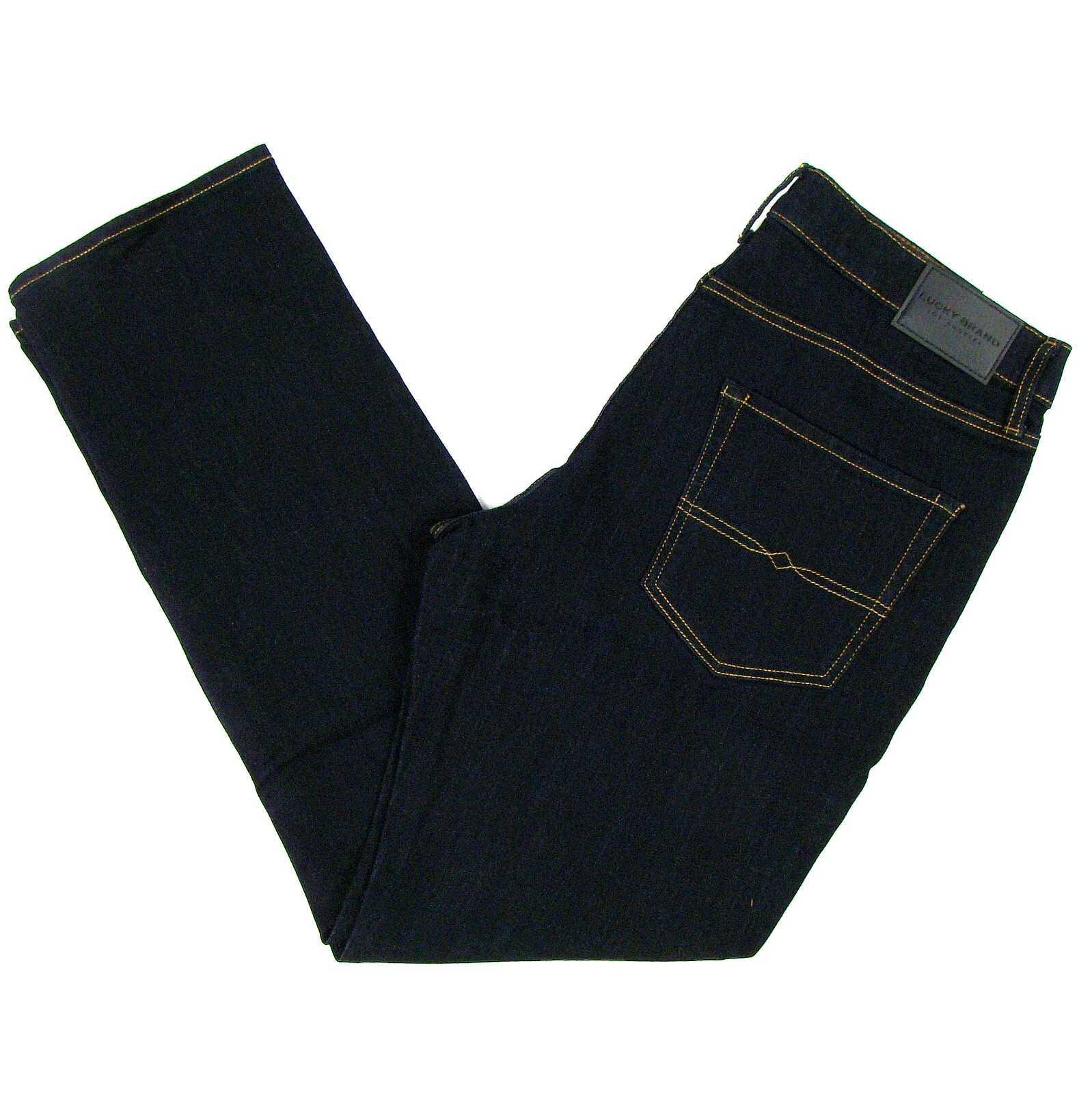 Lucky Brand 410 Athletic Straight Jeans 36 x 32 Темно-синие узкие брюки со средней посадкой