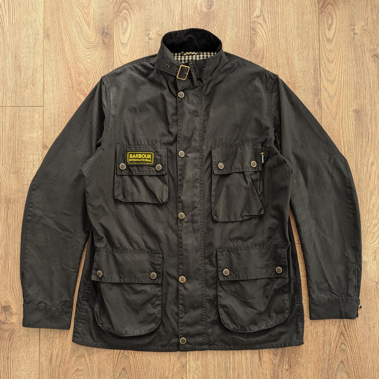 Barbour International Black Streak Wax Jacket Size XL