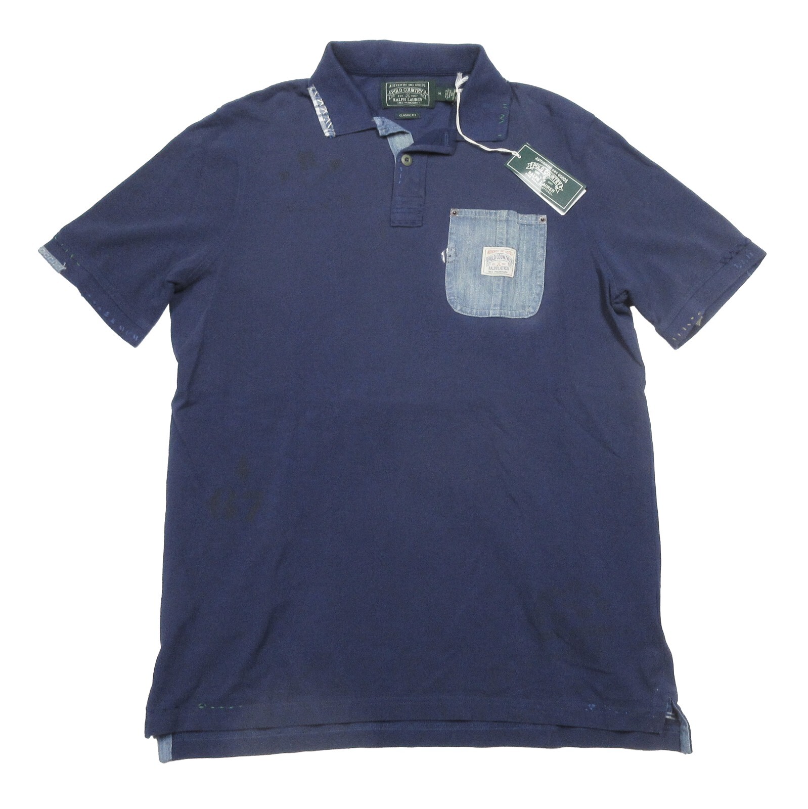 Polo Ralph Lauren Men's Blue Polo Country Classic Fit Pocket