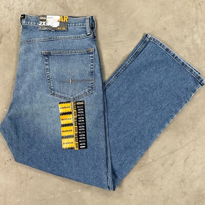 Ariat M4 Rebar Mens Size 42X34 Blue Denim Jeans Relaxed Bootcut High Rise NWT
