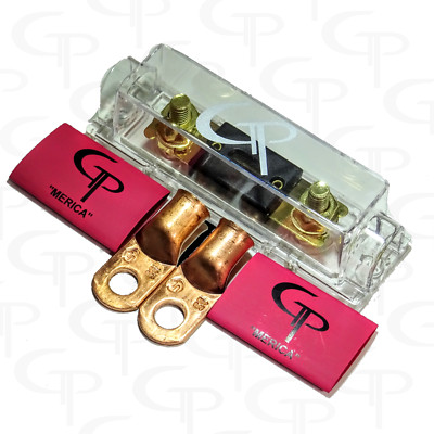 ANL Fuse block 100 amp FUSE w/ 2) 4 Gauge AWG Lugs and heat shrink GP Car Audio 