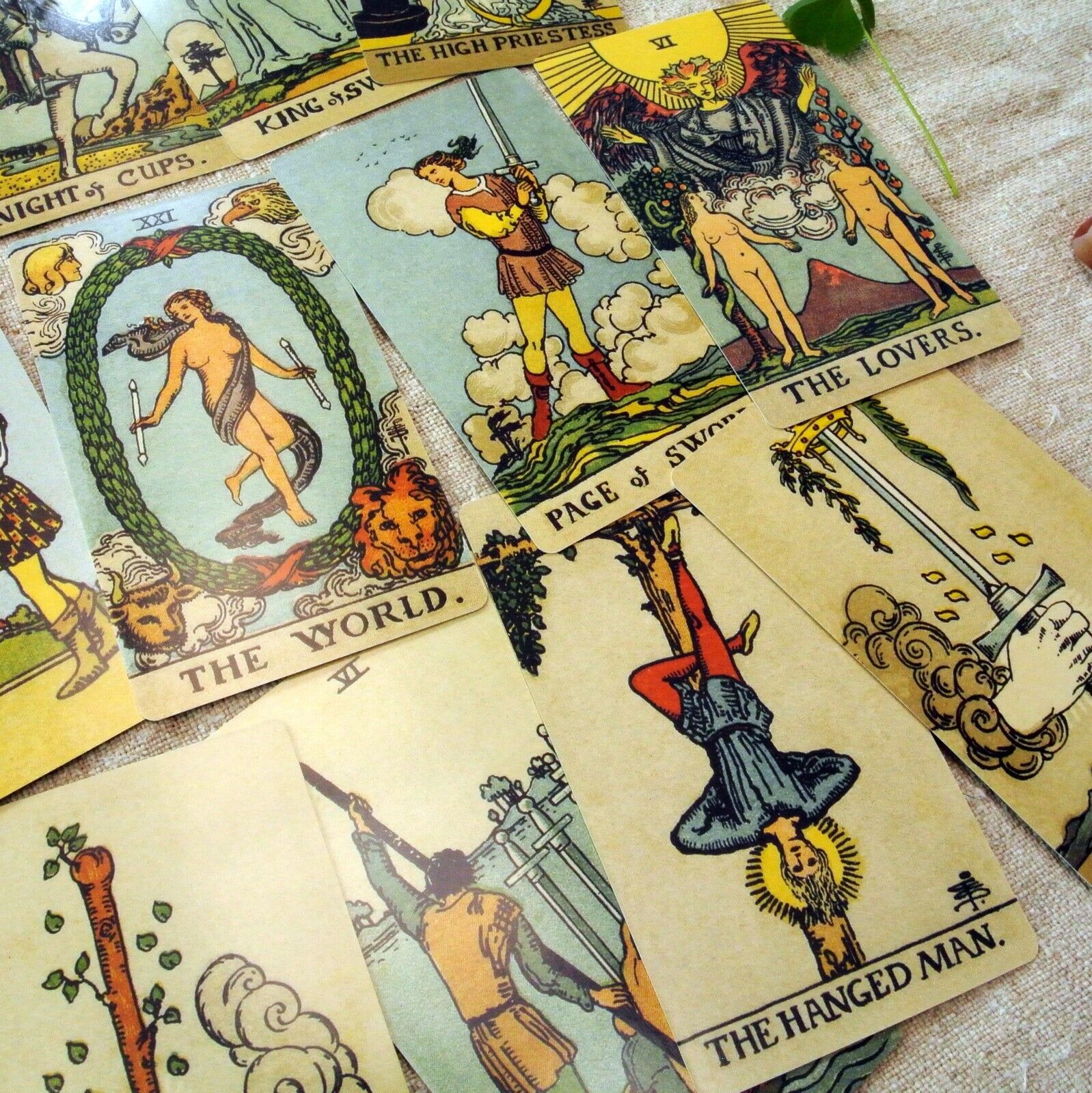 Vintage Borderless 78 Tarot Deck Classic Cards English Vintage Borderless 78 Tarot Deck Classic Cards English