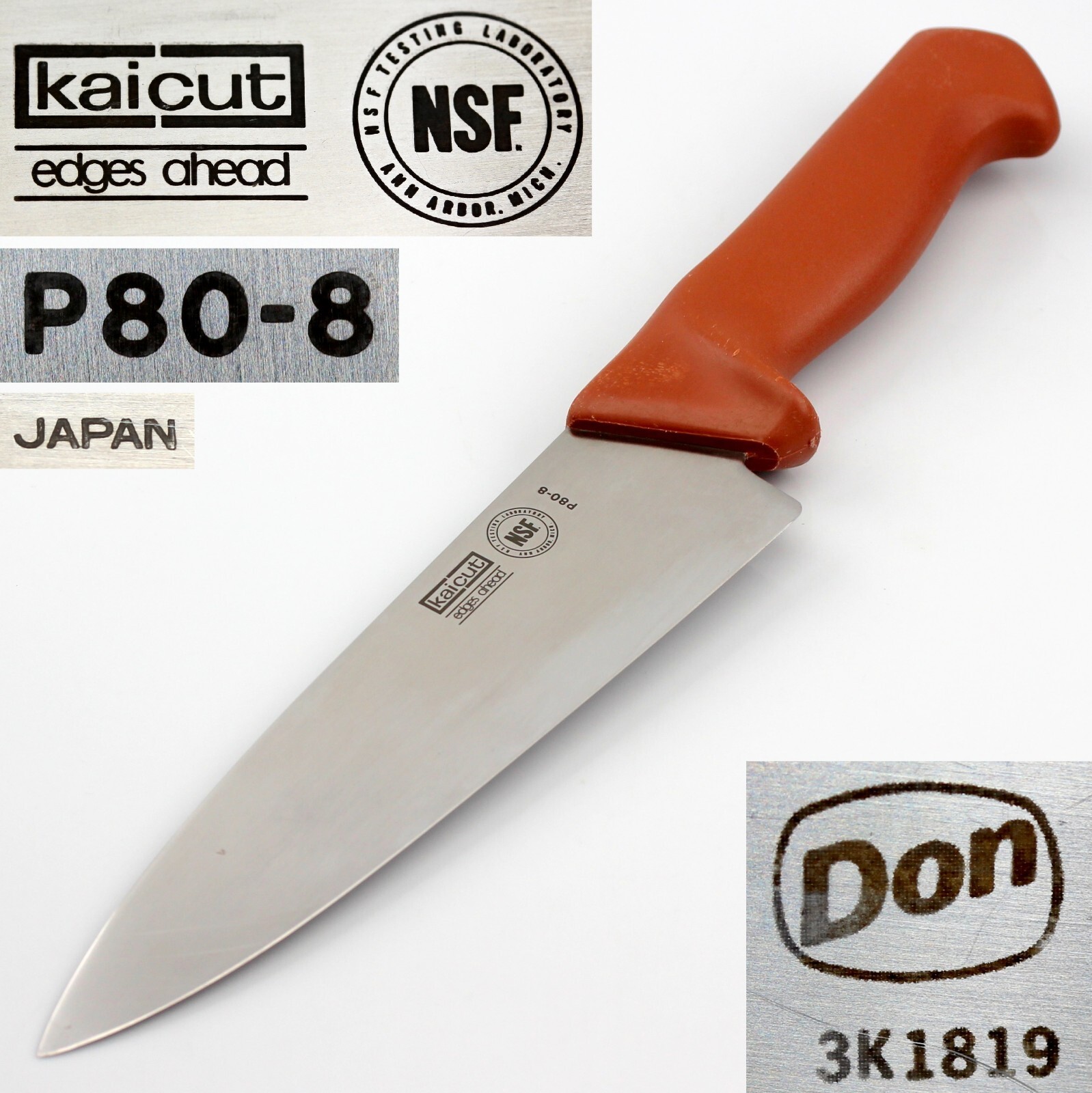 Kaicut Japan Edges Ahead P80-8 8” Chef Knife. NSF Lab. Mich
